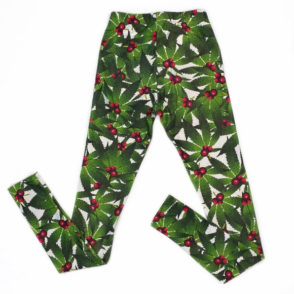 Poprageous Cannabis Christmas Leggings Size XS - Picture 7 of 7